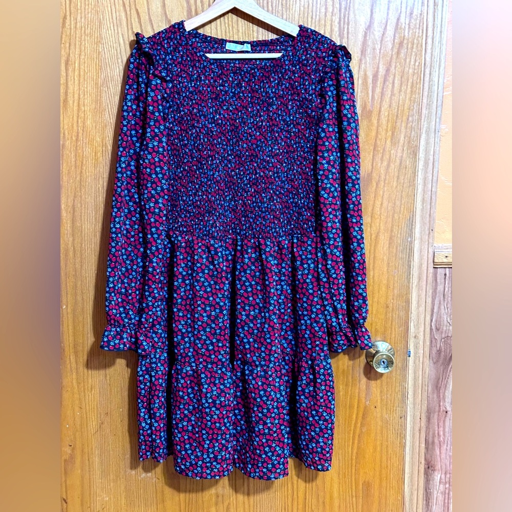 Kirundo NWT smocked ruffles strawberry print dress sz large